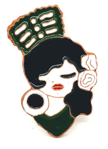 Figura arista flamenca morena y verde
